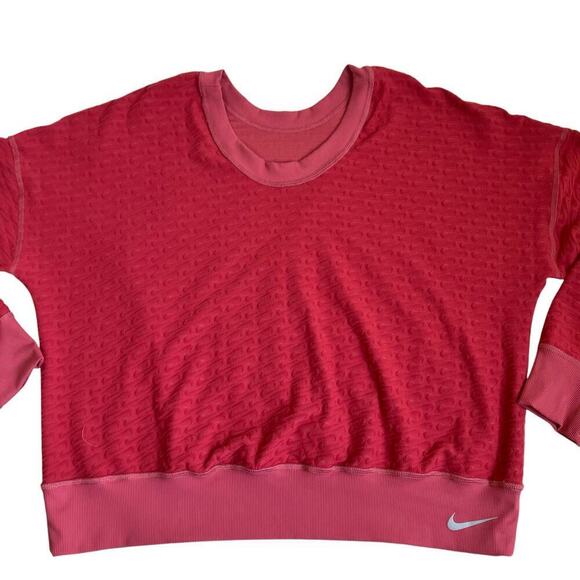 Nike Womens ThermaFIT Element Running Crewneck Top Reversible Pink Terrycloth XL - Picture 10 of 16